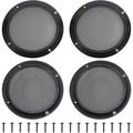 4Set Audio Speaker Cover Mesh 6.5 Inch Speaker Grill Cover Mesh Flat Round Speaker Grill Decorative Circle with Screws for Speaker Cabinet Home Speaker Car Speaker Electrophoresis Black