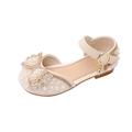 BOLUOYI Shoes for Girls Little Child Girls Shoes Flat Shoes Girls Dance Shoes Princess Shoes Little Girls Glass Shoes Bow Shoes White 25