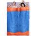 [Pack of 2] 2 People Sleeping Bag for Adult Kids Lightweight Water Resistant Camping Cotton Liner Cold Warm Weather Indoor Outdoor Use 3 Season with Sack for Spri