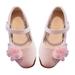 BOLUOYI Shoes for Girls Toddler Little Child Girls Shoes Princess Shoes Dance Shoes Sweet Flower Soft Soled Single Shoes Flat Shoes Pink 30