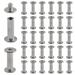 Stainless Steel Phillips Screws 30 Sets 5mm X 16mm Chicago Binding Screws Round Cross Head Stud Screw Posts Nail Rivet Chicago Button Silver Tone