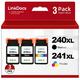240XL 241XL Ink Cartridges for Canon ink 240 and 241 for Canon 240XL and 241XL for Canon Pixma MG3620 TS5120 MG2120 MG3520 MX452 MX512 MX532 MX472 (2 Black 1 Tri-Color)