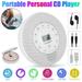 7-IN-1 Portable Rechargeable CD Player MP3 CD Anti-Skip Walkman 2000mAh for Car