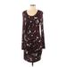 Ali Ro Casual Dress: Burgundy Acid Wash Print Dresses - Women's Size 6