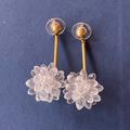 Anthropologie Jewelry | Crystal Drop Earrings | Color: Gold/White | Size: Os