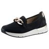 Slip-On Sneaker RIEKER, Damen, Gr. 40, gold (schwarz, goldfarben), Nubuklederimitat, casual, Schuhe Sneaker, Slipper, Freizeitschuh mit herausnehmbarer Innensohle