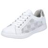 Sneaker RIEKER, Damen, Gr. 39, silber (weiß, silberfarben), Leder, sportlich, Schuhe Sneaker, herausnehmbarer Textileinlage, Freizeitschuh, Halbschuh, Schnürschuh