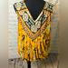 Free People Tops | Free People Havana Golden Yellow Floral Print Sleeveless Surplice Top Size M | Color: Yellow | Size: M