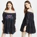Free People Dresses | Free People Black Sun Beams Embroidered Off The Shoulder Mini Dress | Color: Black | Size: S