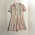 Anthropologie Dresses | Anthropologie Georgina Dress Knee Length Striped Spring Dress Size Medium | Color: Cream/Pink | Size: M