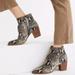 Madewell Shoes | Madewell Rosie Snakeskin Heeled Booties Ankle Boots Neutral Boho Fall Python 7 | Color: Black/Cream | Size: 7