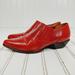 Nine West Shoes | Nine West Catbird Red Leather Snakeskin Slip On Western Pointy Toe Shoes E6 | Color: Red | Size: 7