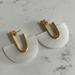 J. Crew Jewelry | J. Crew Earrings Gold And White Marbled Resin | Color: Gold/White | Size: Os