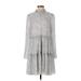 Ted Baker London Casual Dress - Mini Mock Long sleeves: Gray Dresses - Women's Size 8