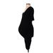 Motherhood Casual Dress - Bodycon Plunge Short sleeves: Black Solid Dresses - Women's Size Small Maternity