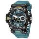 SMAEL New Sport Watches Analog Digital Dual Display Wristwatch, 5atm Waterproof Large Face Dial Military Watches, Led Backlight Watch,Turquoise