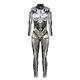 FEOYA Women's Halloween Costume Skeleton Jumpsuit Carnival Skeleton Cosplay Fancy Dress Bone Skeleton Suit for Adults S-XL, Colour 10, XL