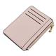 TABKER Purse 1 Pc Mini ID Card Holders Slim Women Card Holder PU Leather Unisex Zipper Business Card Case Men Credit Mini Cards Wallet (Color : Pink)