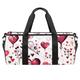 DragonBtu Duffle Bag Travel Laundry Bags - Spacious and Versatile Weekender Bag -Valentine's Day Hearts Prints