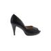 Cole Haan Nike Heels: D'Orsay Stiletto Cocktail Party Black Print Shoes - Women's Size 5 1/2 - Peep Toe