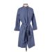 Gretchen Scott Designs Casual Dress - Shirtdress: Blue Dresses - Women's Size X-Small