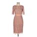 Adrianna Papell Cocktail Dress - Sheath: Brown Brocade Dresses - Women's Size 2