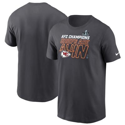 Anthrazitfarbenes Nike Kansas City Chiefs 2023 AFC Champions Locker Room Trophy Collection T-Shirt für Herren Image