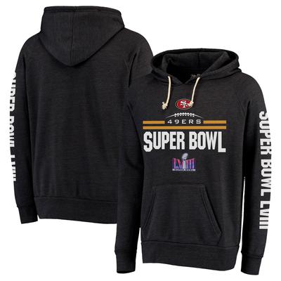Majestic Threads San Francisco 49ers Super Bowl LVIII Tri-Blend-Kapuzenpullover für Herren in Heather Black Image