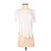 Topshop Short Sleeve T-Shirt: White Print Tops - Women's Size 4