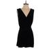 Miss Selfridge Casual Dress - A-Line Plunge Sleeveless: Black Solid Dresses - Women's Size 8