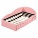 Creationstry PU Tufted Daybed w/ Two Drawers & Cloud Shaped Guardrail Upholstered/Faux leather in Pink | 27.8 H x 42 W x 79 D in | Wayfair