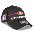 Men's New Era Heather Black San Francisco 49ers Super Bowl LVIII 9FORTY Trucker Adjustable Hat