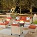 Latitude Run® Omosede 5 - Person Outdoor Seating Group w/ Cushions in Orange | 28.76 H x 76.4 W x 28.76 D in | Wayfair