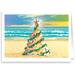 The Holiday Aisle® - 18 Beach Theme Christmas Cards & Envelopes - Sunset, Ocean, Shells, USA Made in Green/Red | Wayfair
