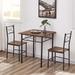 17 Stories Attayac Square 27.5" L x 27.5" W Dining Set Wood/Metal in Black/Brown | 30 H x 27.5 W x 27.5 D in | Wayfair