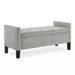 Latitude Run® Upholstered Tufted Button Storage Bench w/ Nails Trim, Entryway Living Room Soft Padded Seat w/ Armrest, Bed Bench - Cream | Wayfair