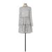 Ted Baker London Casual Dress - A-Line Mock Long sleeves: Silver Dresses - Women's Size 4