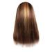 Desertasis explosive chemical fiber wig blonde long straight hair 70cm (ordinary button inner net) Straight line Hair Human Women s Brown Wig Hair Straight Long With Pre-Plucked wig