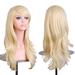 HX-Meiye 70cm Long Solid Color Cos Wigs Light-weighted Breathable Invisible Fake Wig for Girl Party Cosplay Dress Light Gold
