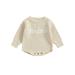 Huakaishijie Baby Boys Girls Sweater Rompers Letter Embroidery Infant Jumpsuits