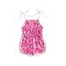 aturustex Kids Girls Playsuits Leopard Print Tie-Up Spaghetti Strap Romper