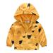 Kids Long Sleeve Windbreaker Jacket With Hoods Baby Grils Boys Print Jacket Zipper Coat Toddler Lightweight Hooded Windproof Coat Yellow-C 120