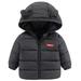 Baby Grils Boys Fleece Down Coat Hooded Toddler Kids Winter Plush Puffer Coat Long Sleeve Quilt Hoodies Jacket Zipper Outdoor Thick Warm Windproof Coat Black 3-4 Years