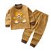 ZCFZJW Kids Baby Boys and Toddler Cute Cartoon Pattern Print Long Sleeve Top and Pants Regular Fit 100% Cotton 2 Piece Pajama Set Coffee 4 Years