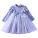 Toddler Baby Girls Dress Flower Elegant Vintage Lace Long Sleeve A Line Pleated formal Wedding Party Dresses for Girls