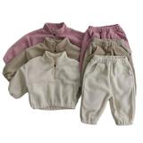 Esaierr Baby Infant Boys Girls 2Pcs Autumn Winter Track Suits Set Thick Fleece Sweatshirt Sweatpants Outfit Winter Warm Sweatsuit Outfit Toddler 2Pcs Autumn Winter Jogger Pants Set