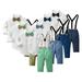 Godderr 3PCS Kids Baby Boys Clothes Outfits Toddler Dress Shirt Bowknot Tops+ Suspender Pants Gentlemans Outfit Sets ï¼ˆ6 Month -12 Yearsï¼‰