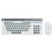 Dual-mode Wireless Keyboard & Mice Combo 2.4G BT5.0 Membrane Keyboard BT 3-Channels Can C Connect Four Devices Rechargeable Keyboard Two Mode Connectivity Ergonomic Design Support PC Laptop Tablet