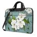 YFYANG 15.6 inch Universal Laptop Bag Oxford Cloth Laptop Sleeve Multi-functional Vintage Watercolor Flower Branch Pattern Notebook Computer Messenger Bag Handbag