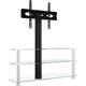 Corner TV Stand 3-Tiers for 32-70 Inch Black and Silver vidaXL - Black